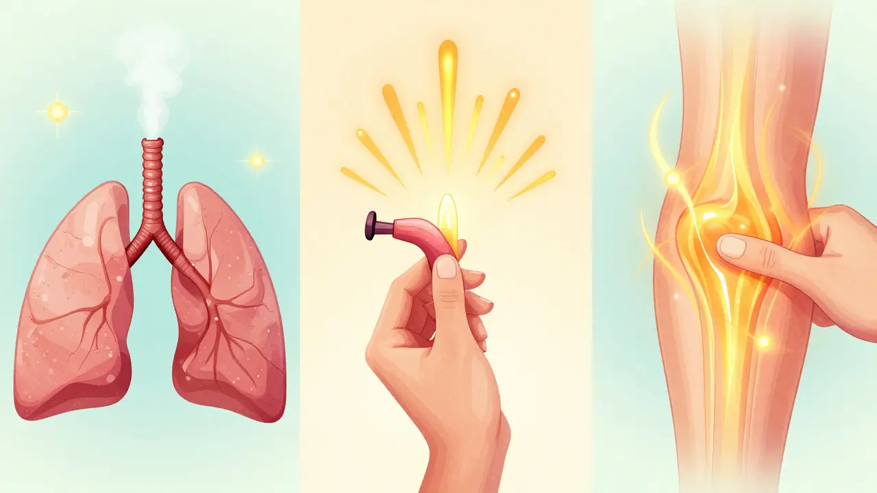 Tři způsoby vstřebávání CBD crumble: vdechování, pod jazyk a na kůži.