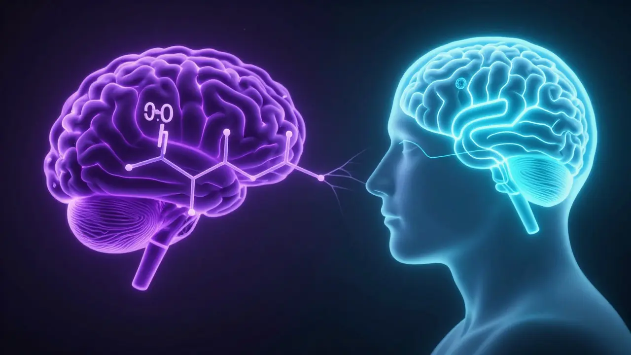 Molekulární struktura delta-9-THC a delta-10-THC s různými energetickými vlivy na mozek.