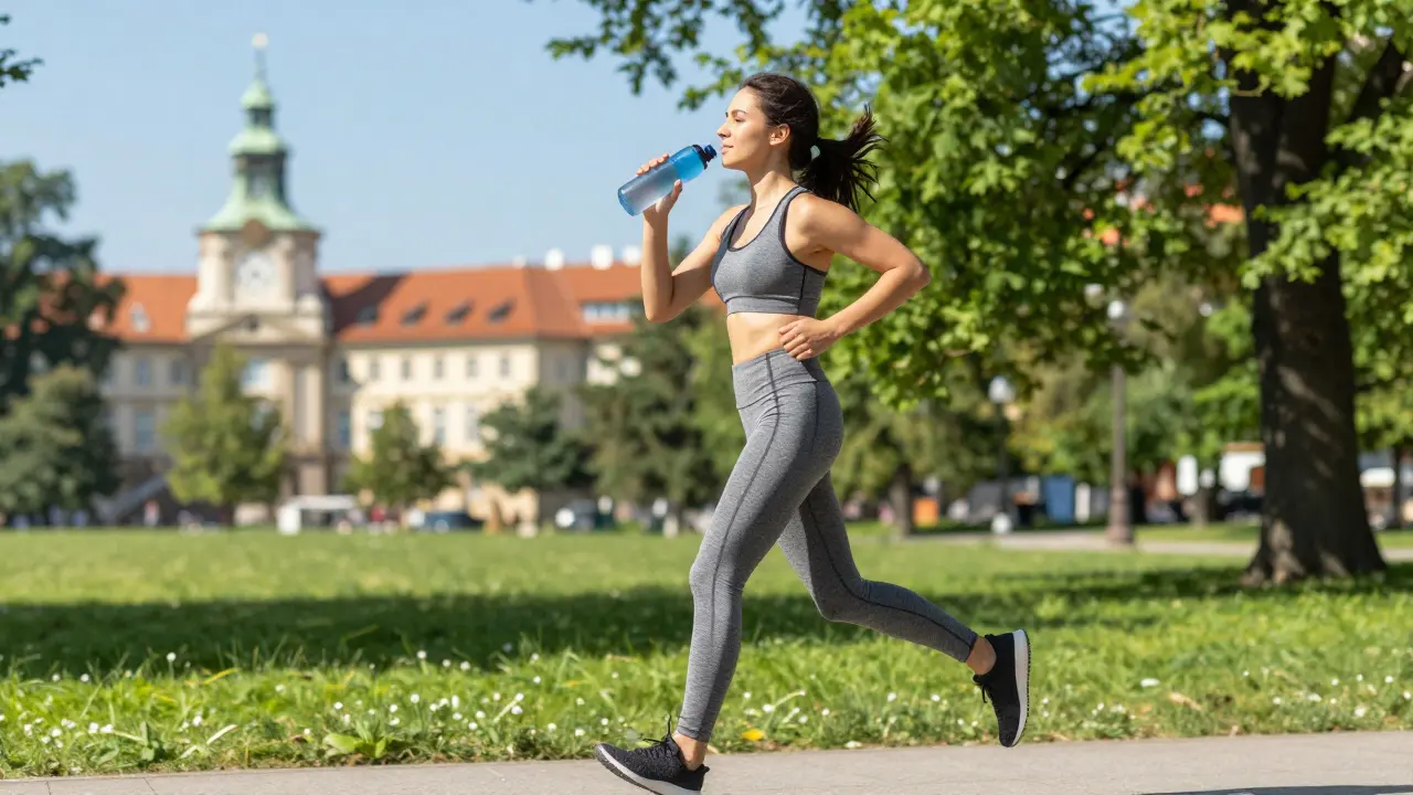 Sportovec běhající v parku, symbolizující detoxikaci těla a zdravý životní styl.