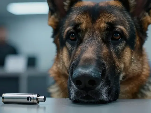 Vycvičí psy na detekci vape náplní? Pravda o CBD a THC kartuších