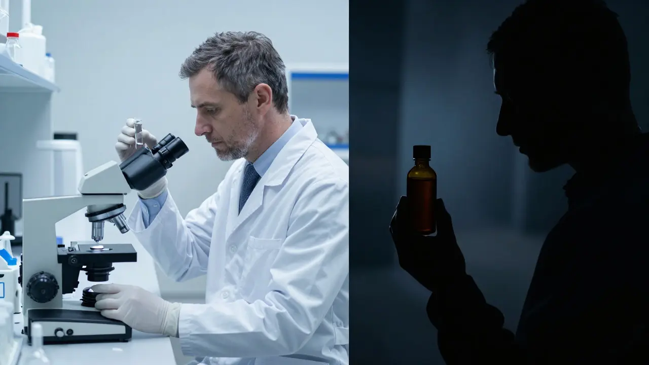 Laboratoř s CBD vedle stinné uličky s nelegálním THC extraktem