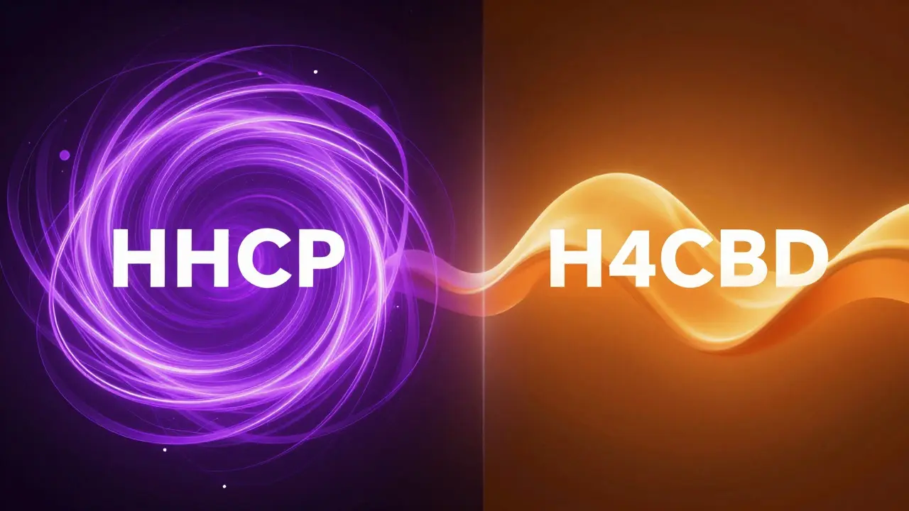 Porovnání intenzivní energie HHCP a klidné rovnováhy H4CBD