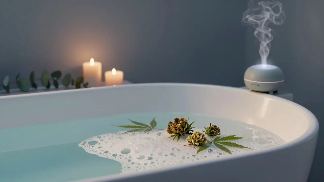 Relaxační koupeľ s CBD květy a aromatickými prvky