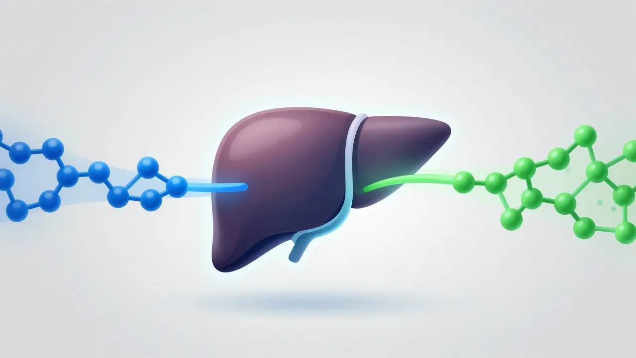 Ilustrace jater metabolizujících alkohol a CBD