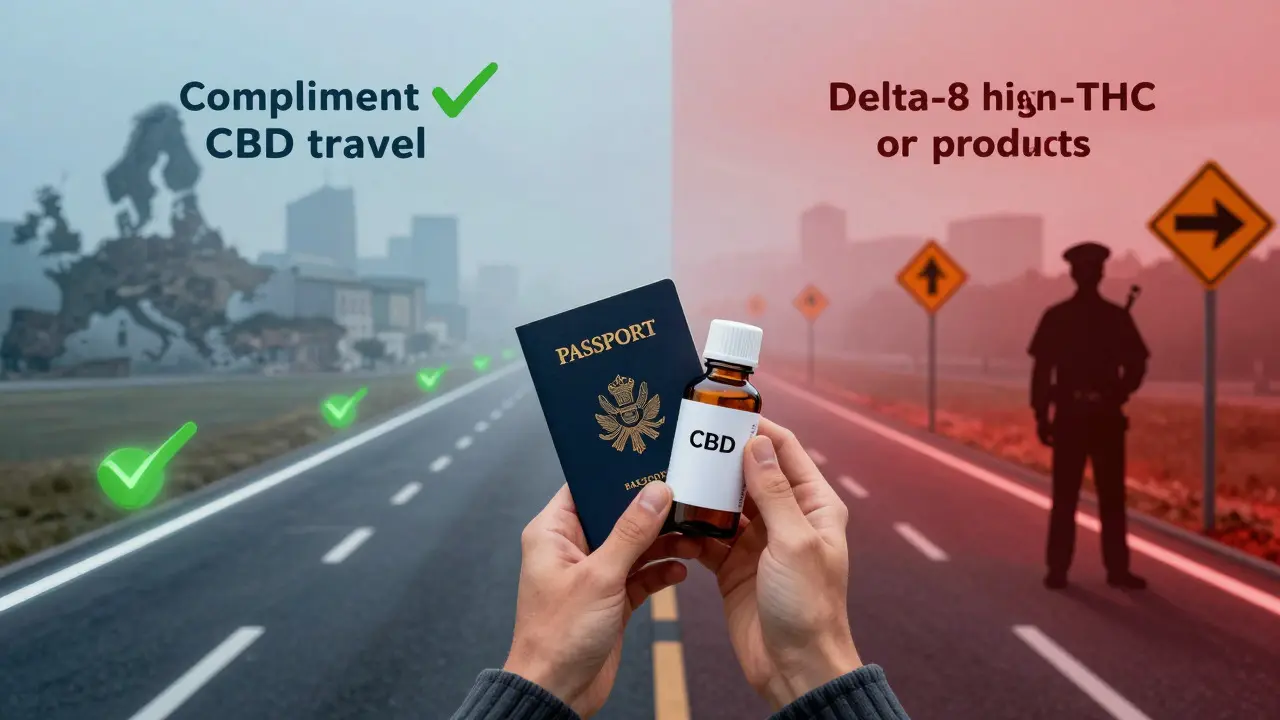 Koncept cestování s CBD: bezpečná cesta versus rizika